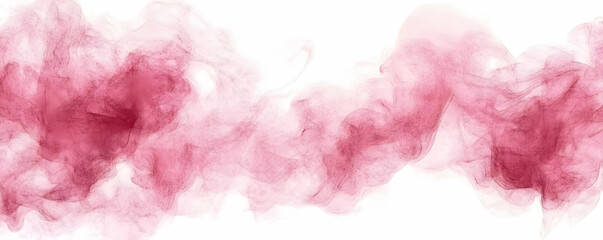 Fototapeta premium Pink smoke swirl, white background, abstract design, website banner