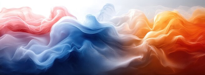 Obraz premium Gradient Abstract Watercolor Background with Soft Transitions from Blue to White to Red for Graphic Design