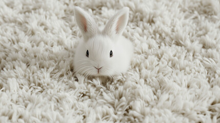 close up of a white rabbit