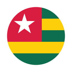 Flag of Togo. Togo circle flag logo icon computer vector illustration design