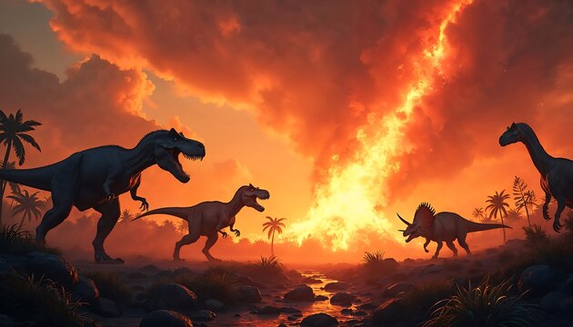 Prehistoric Sunset: Dinosaurs at the End of an Era