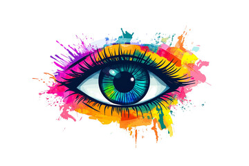  a colorful eye isolated on a transparent background
