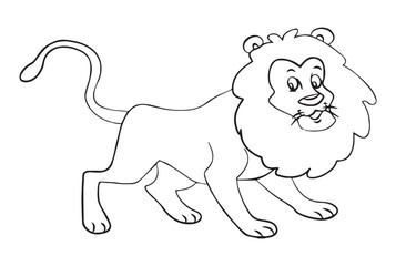 Lion outline for color vector illustration