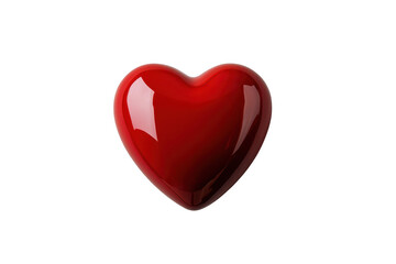 Fototapeta premium Glossy red heart representing love on transparent background