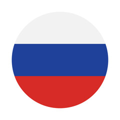 Flag of Russia. Russia circle flag logo icon computer vector illustration design
