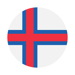 Obraz premium Flag of Faroe Islands. Faroe Islands circle flag logo icon computer vector illustration design