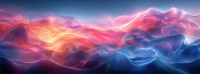 Obraz premium Vibrant Blue Pink Gradient Abstract Background with Glowing Wave Texture and Dynamic Flow Design