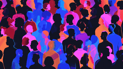silhouette of crowd at concert