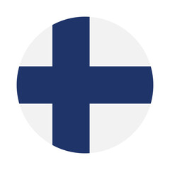 Obraz premium Flag of Finland. Finland circle flag logo icon computer vector illustration design