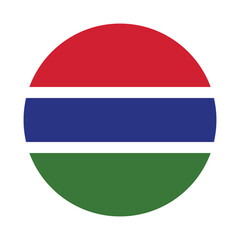 Flag of Gambia. Gambia circle flag logo icon computer vector illustration design
