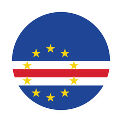 Flag of Cape Verde. Cape Verde circle flag logo icon computer vector illustration design