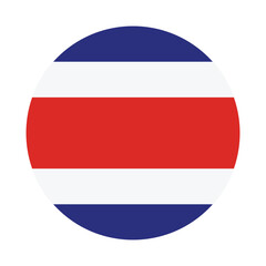 Flag of Costa Rica. Costa Rica circle flag logo icon computer vector illustration design