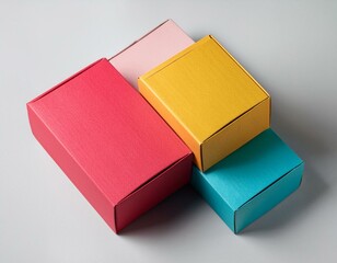 jolies boite de couleurs métallisées, emballage et boite cadeau en ia