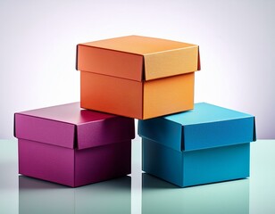 jolies boite de couleurs métallisées, emballage et boite cadeau en ia