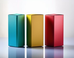 jolies boite de couleurs métallisées, emballage et boite cadeau en ia