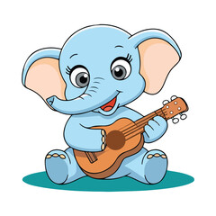 elephant with a guitar
