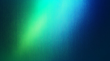 Abstract blue and green gradient background with glowing light effects and grainy texture. Futuristic digital backdrop with smooth color transitions and illuminated edges, creating a modern and atmosp