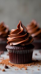 Decadent Chocolate Cupcakes with Swirled Frosting