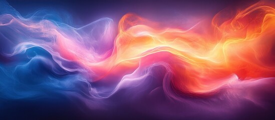 Fototapeta premium Vibrant Abstract Painting Swirling Light Beams Turquoise Magenta Soft Gradient Glow High Contrast Dynamic Composition