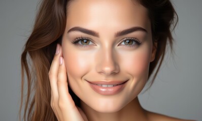 Smiling woman with soft, glowing skin