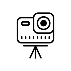 Video baby monitor made linear style, sign camera for use logo and other design.