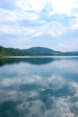 Beautiful view of Talang Lake, Solok Regency, West Sumatera, Indonesia.