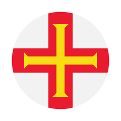 Obraz premium Flag of Guernsey. Guernsey circle flag logo icon computer vector illustration design