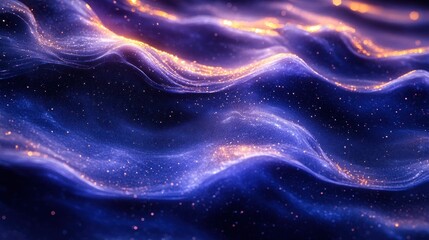 Obraz premium Glowing cosmic waves, abstract background, digital art