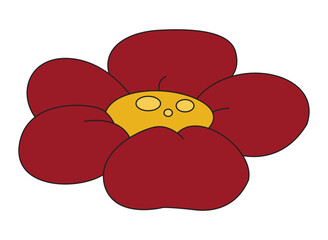 A red sunflower vector illustration cartoon
