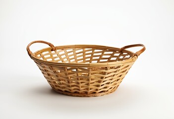 Obraz premium Bamboo woven baskets are placed on a white background
