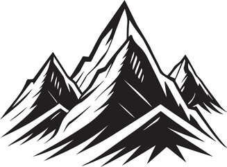 Obraz premium Black Mountain Range Illustration