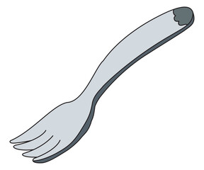 Kitchen fork isolated on white background