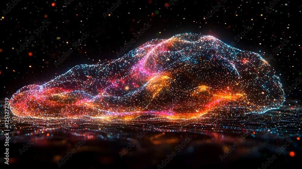 Poster conceptual and dynamic visualization of machine learning and intelligence processes depicted through