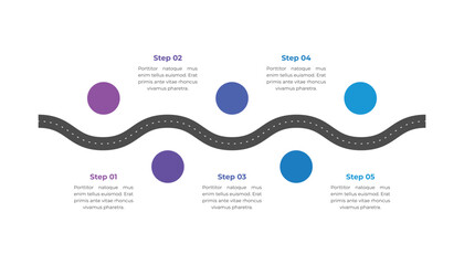 5 steps timeline roadmap infographic concept