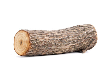 Willow log isolated over white background