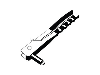 Welding equipment rivet gun vector illustration