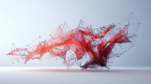 Abstract geometric shapes and patterns representing the complex computations and algorithms of machine learning and intelligence systems  Digital art of a futuristic innovative technology concept