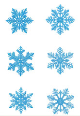 Winter Vintage Greeting Card Blue Stereoscopic Postletter Vector Snowflake