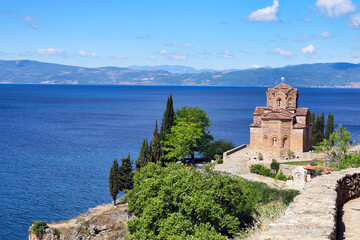 Jovan Kaneo church, Lake Ohrid landscape,North Macedonia