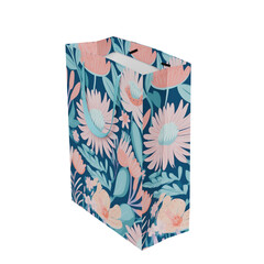 Paper bag with handles for gifts and goods.