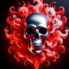 Skull Red Smoke