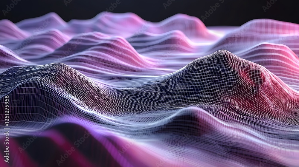Poster captivating digital depicting the visualization of a neural network system analyzing data in real ti