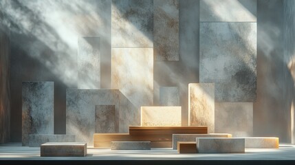 Sunlit Stone Product Display Platform
