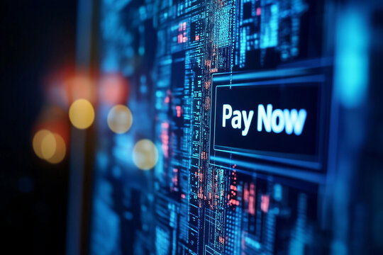 Ransomware breach extortion blackmail. Conceptual image of a ransomware payment button for cybersecurity awareness.