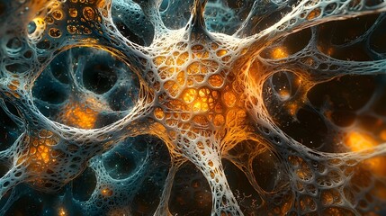 Mesmerizing abstract representation of neural networks showcasing intricate fractal patterns in a vibrant colorful and dynamic digital art composition  The image evokes a sense of interconnectivity