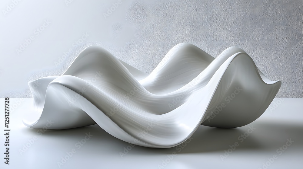 Poster mesmerizing sculptural form with fluid dynamics and graceful curves a modern conceptual 3d render de