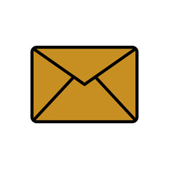 Email envelope icon, simple flat style, symbol vector illustration sign logo template pictogram, for ui or ux isolated on white for mobile app, editable