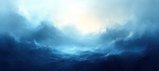 Obraz premium Gradient Blue and Gray Abstract Background with Soft Light Beam and Textured Grainy Effect