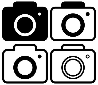 camera icon, simple flat style, symbol vector illustration sign logo template pictogram, for ui or ux isolated on white for mobile app, editable