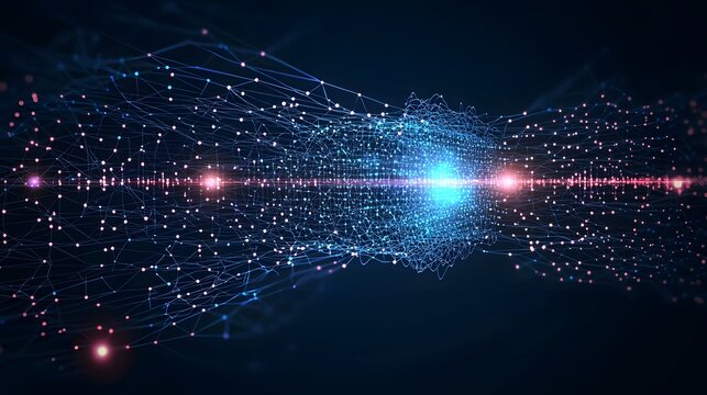 Intricate neural network visualization depicting the dynamic processes and structures of deep learning algorithms